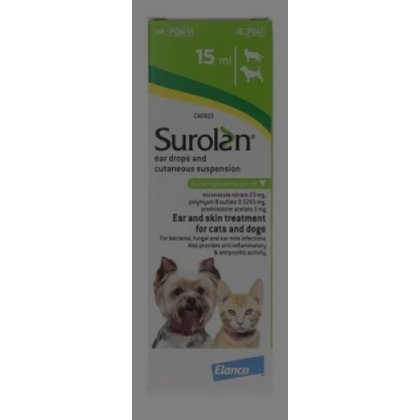 Surolan Ear Drops and Cutaneous Suspension Cats & Dogs
