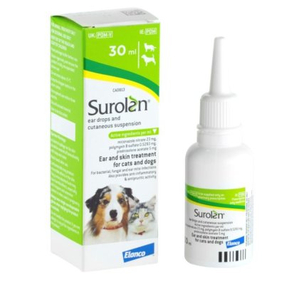 Surolan Ear Drops and Cutaneous Suspension Cats & Dogs Surolan Ear Drops and Cutaneous Suspension Cats & Dogs