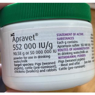 Apravet 552 IU/mg powder 90.58 gram, POM-V