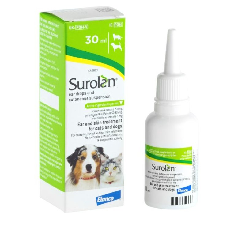 Surolan Ear Drops and Cutaneous Suspension Cats & Dogs Surolan Ear Drops and Cutaneous Suspension Cats & Dogs